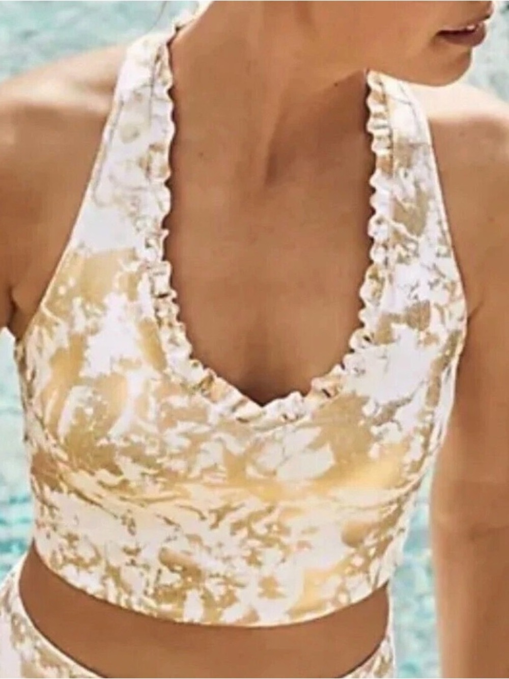 Lilly Pulitzer Luxletic Shoreline Foil Lindsay Sports Bra S - Picture 3 of 14